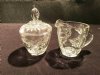Anchor Hocking Early American Prescut Glass Creamer & Sugar & Lid - 1960s - from DustyMillerAntiques