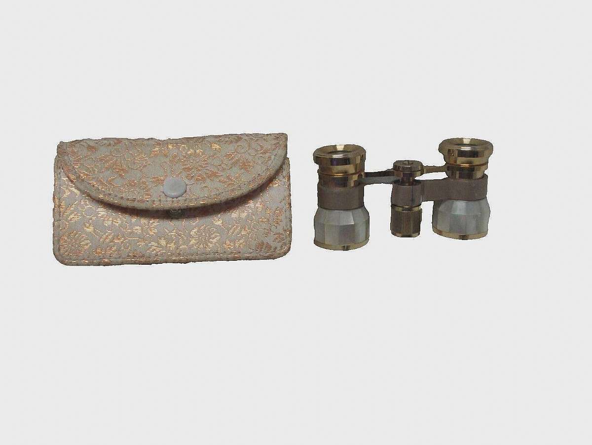 Will be in used condition. Opera Binoculars Kalimar 2.5X Coated Japan With Carrying Case. Comes with original carrying case. This item will have scratches and nicks on item. Both will look aged. Lenses look clear.Vintage  Mother of Pearl Opera  Kalimar Ja