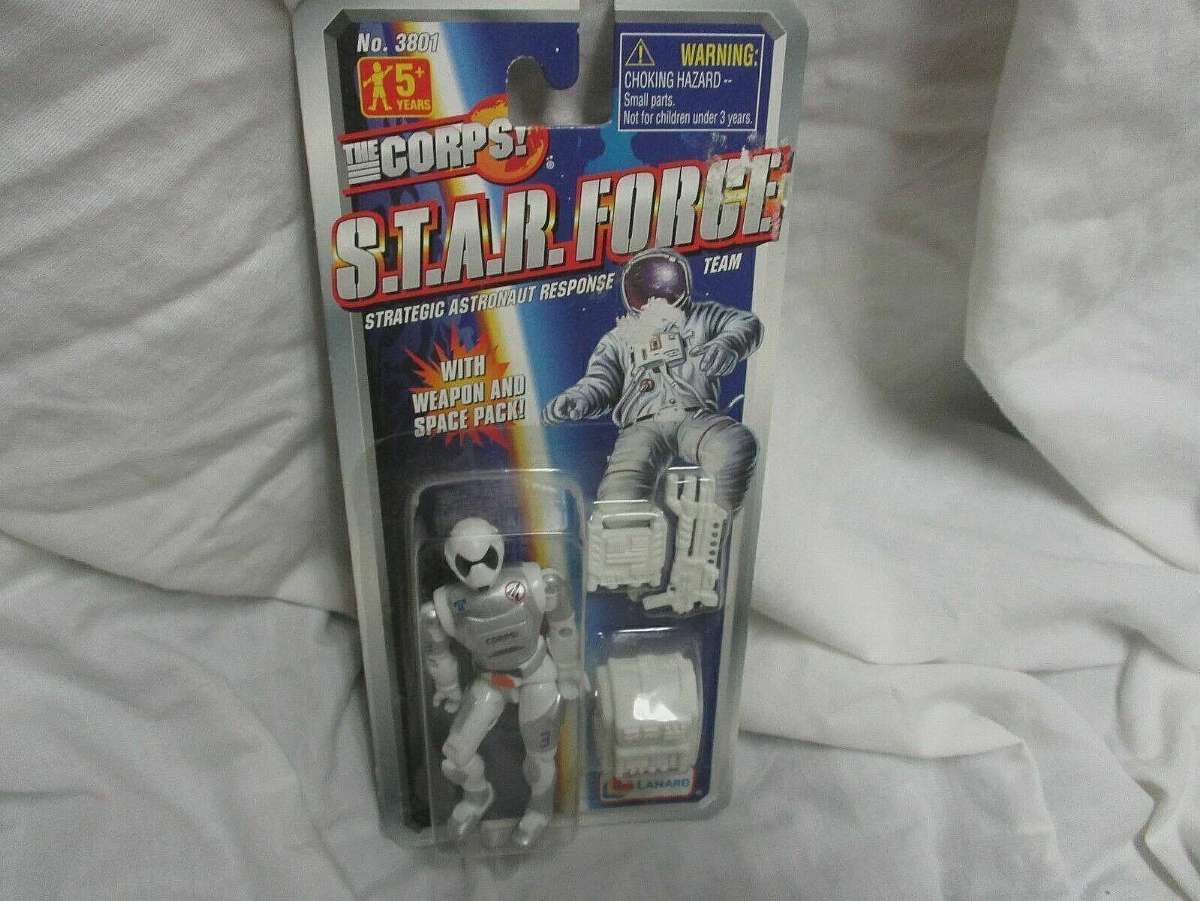New in original factory package.The product is a collectible item from the Marine Corps, specifically the 1997 The Corps S.T.A.R Forge Strategic Astronaut Response Team with Weapon. This item falls under the theme of militaria, representing the Marine Cor