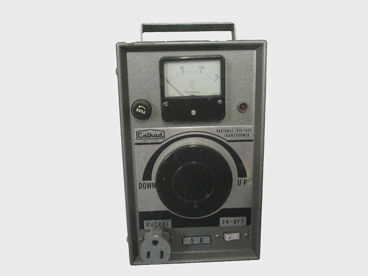 Variable Voltage Transformer 45-739Calrad - California Radio & Electronics Co.; Hollywood (CA)CountryUnited States of America (USA)Manufacturer / BrandCalrad - California Radio & Electronics Co.; Hollywood (CA)Year1975 ??CategoryService-