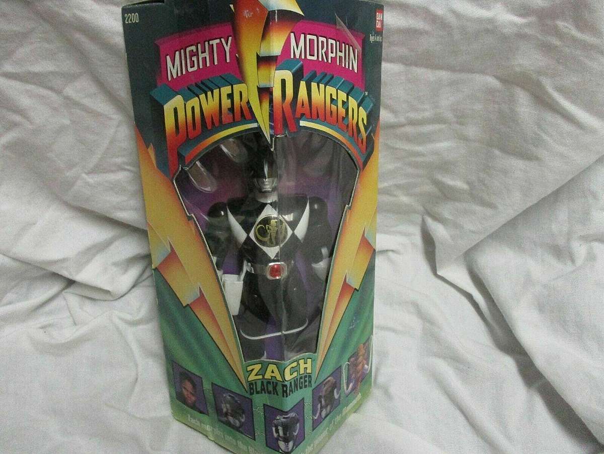 New in original factory box.The 1993 Mighty Morphin Power Rangers Zach Black Ranger collectible is a highly sought-after item for fans of the iconic franchise. This figure features the character Zach, a black ranger who is known for his tactical skills an