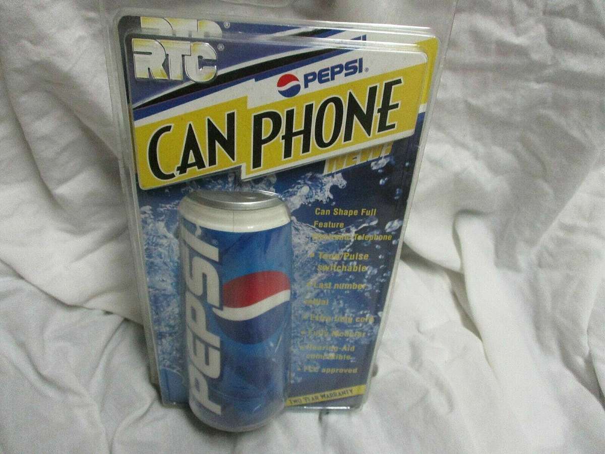 New in original factory package. New old stock.Â The Novelty Land Line Pepsi Soda Can Phone is a unique and entertaining collectible item that combines the fun of a novelty phone with the iconic Pepsi branding. This phone allows users to make ca