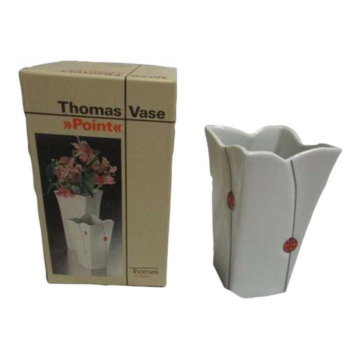 Crafted with precision, this 1970s Thomas Porcelain Flower Vase is a testament to the enduring elegance of German craftsmanship. Its sleek design and high-quality material make it a chic addition to any room, ideal for displaying your favorite blooms in s