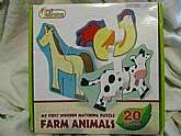 First learning farm animal wooden puzzle.In factory box never used. Box not in perfect condition.NEW OLD STOCKAdditional Details------------------------------Package quantity: 1 This item is posted and managed