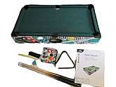 BrandCraneColorGreenMaterialWoodAssembly RequiredNoAge Range (Description)Kid/Adult/Unisex----------------------------------------ABOUT THIS ITEM * Sports 24" inch tabletop pool table with ball return / Model# 11/14,45950 * Assembled Dimension:
