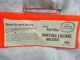 Hunting License Holder. New Old Stock. This item is posted and managed courtesy of BonanzaNew in factory package or box or factory sealed.New in factory package or box or factory sealed.