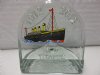 Vintage Titanic Ship 1912-2012 Solid Glass Bookend with a Piece of Coal Inside The Glass Display 