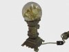 Vintage Brass Glass Globe Terrarium Lamp Accent Lightup White Roses Lantern Rare