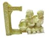 Ed's Variety Store Ceramic Statue/Figure 2 Angel Children Setting On A Bench 12"