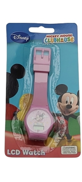 Disney MINNIE MOUSE Mickey Mouse Clubhouse Pink Resin 9" LCD Watch In Package