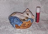 AVON Sleeping Cat in Basket Potpourri Holder