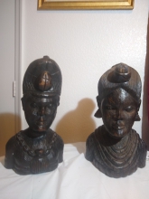 Antique Africian head busts