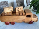 vintage toy wooden domino truck