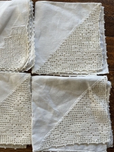 crochet linen napkins set of 5 