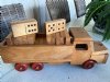 Vintage Montgomery Schoolhouse Wood Domino Truck Rare