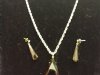MCM 1950's Faux Brown Quartz Glass Stone Pendant and Earrings