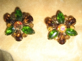 Fifties Rhinestone Clip Earrings 