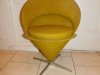 MCM Original Cone Chair Mid Century Mod Verner Panton Danish Mod Mustard Yellow Cone Chair
