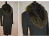 Vintage 90s does 50s style Wool Albert Nipon Fox Fur Moss Green Beaded Skirt Suit Jacket Suit Fox Fur Collar Medium