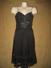 Black polyester & lame dress