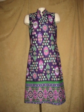 Vintage Sixties Mod Print Polyester Dress