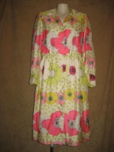 Sixties Lillie Rubin Dress Mod Floral Silk