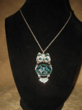 Sixties Owl Necklace Enamel