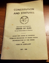 Constitution & Statues Order of Elks