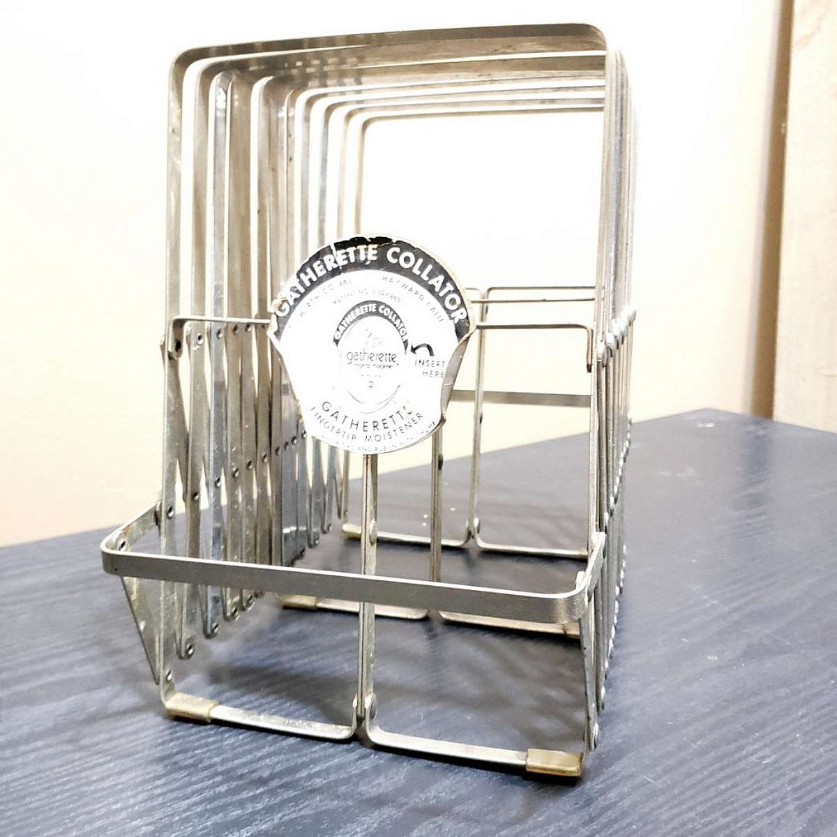 Mid Century Modern Vintage Gatherette Collator Expandable Stainless