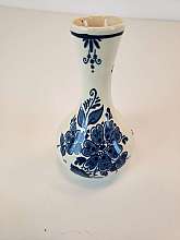 Vintage Miniature Pottery vase marked Blauw Delfts, made in Holland, hand paintedMeasures 6