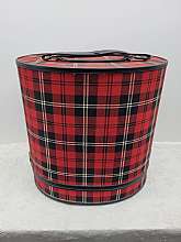 Vintage Red Plaid Cheney England Travel Train Case Hat Box In good condition, has a spot, possible can clean.Measures 12 x 12.5 x 10.5.  Locks work good one side has a little play but not broken.  No keyThank You