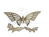 Set of 3 Vintage Brass Butterflies Metal Art Wall Hanging Mid Century Modern Art DecorIn good condition with minor wear, one of the wire feelers on the large one is missing otherwise in good condition.Measures 22" x 9", 12" x 6, 9"