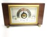 Vintage Airguide Gold Brass and Wood Mantel Barometer and Thermometer Humidity Desk Office