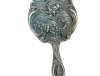 Antique Unger Brothers 1900's Sterling Silver Hand Held Mirror Art Nouveau Lady High Relief Portrait "He Loves Me"