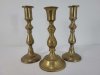Vintage set of 3 Brass Candlestick Holder Taper Candles English Style Traditional Decor
