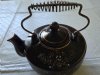 Vintage Japanese Satsuma Black Moriage Teapot – Damaged Spout, As-Is, Kintsugi Craft Piece