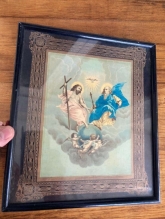 Captivating lithograph from around 1890, beautifully framed and ready to hang.