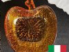 Vintage APPLE Amber Glass Plate, Italy