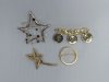 Variety of Brooches Lot, Gold and Silver Tone, Vtg