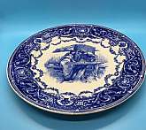 Royal Doulton Dark Flow Blue Porcelain Shakespeare Tempest Plate - RARE!!This is an extraordinary plate and very hard to find. Beautiful antique Royal Doulton.There is crazing and stains on the back of the plate that do not take away from the beauty o