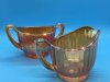 Marigold Carnival Glass Sugar & Creamer - iridescent