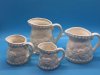 White Ironstone Vintage Measuring Cups - Complete Set of 4