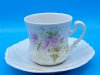 Pink and White Vintage Floral Demitasse Tea Cup and Saucer from Austria