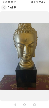 AUSTIN PROD INC 1961 BUDDHA BUST

Heavy large item to ship .20 inches high by 6 inches wide on the black base . Nothing wrong with item no cracks no chips nothing .


AUSTIN PROD INC 1961 BUDDHA BUST

Heavy large item to ship .20 inches high by 6 i