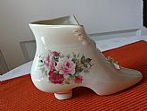 Vintage Victorian Formalities Porcelain Shoe with Roses. 