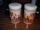   1970's  metal shakers with Santa theme