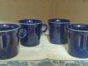 Sett Of 4 Vintage Fiesta Ware Mugs  Dark Blue  