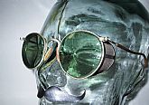 Antique American Optical Green Ful-Vue Mesh Shield Goggles Sunglasses