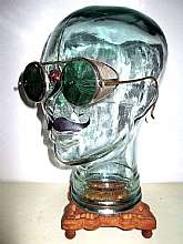Antique Willson Green Shield Goggles Sunglasses Spectacles