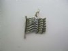 925 Silver American Flag Pendant Charm ~ Made in USA